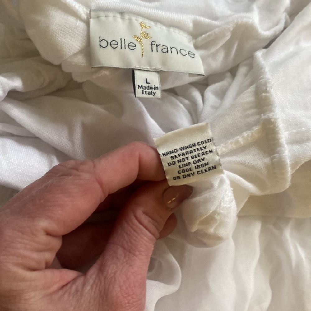 BELLE FRANCE WHITE PANTS ITALY BEACH BOHO VIBES - Picture 8 of 11